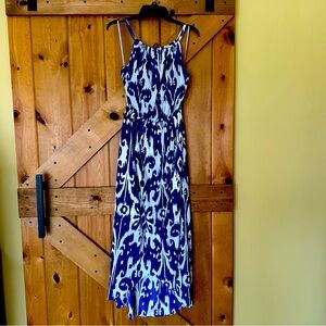 Athleta Blue and White Maxi Dress